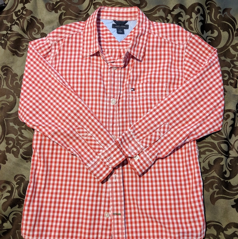 Boys Tommy Hilfiger long sleeve, button up shirt